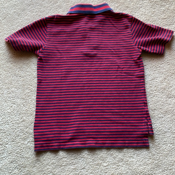 Polo Ralph Lauren Red Navy Striped Short Sleeve Logo Polo Shirt 4/4T Preppy - Picture 6 of 6